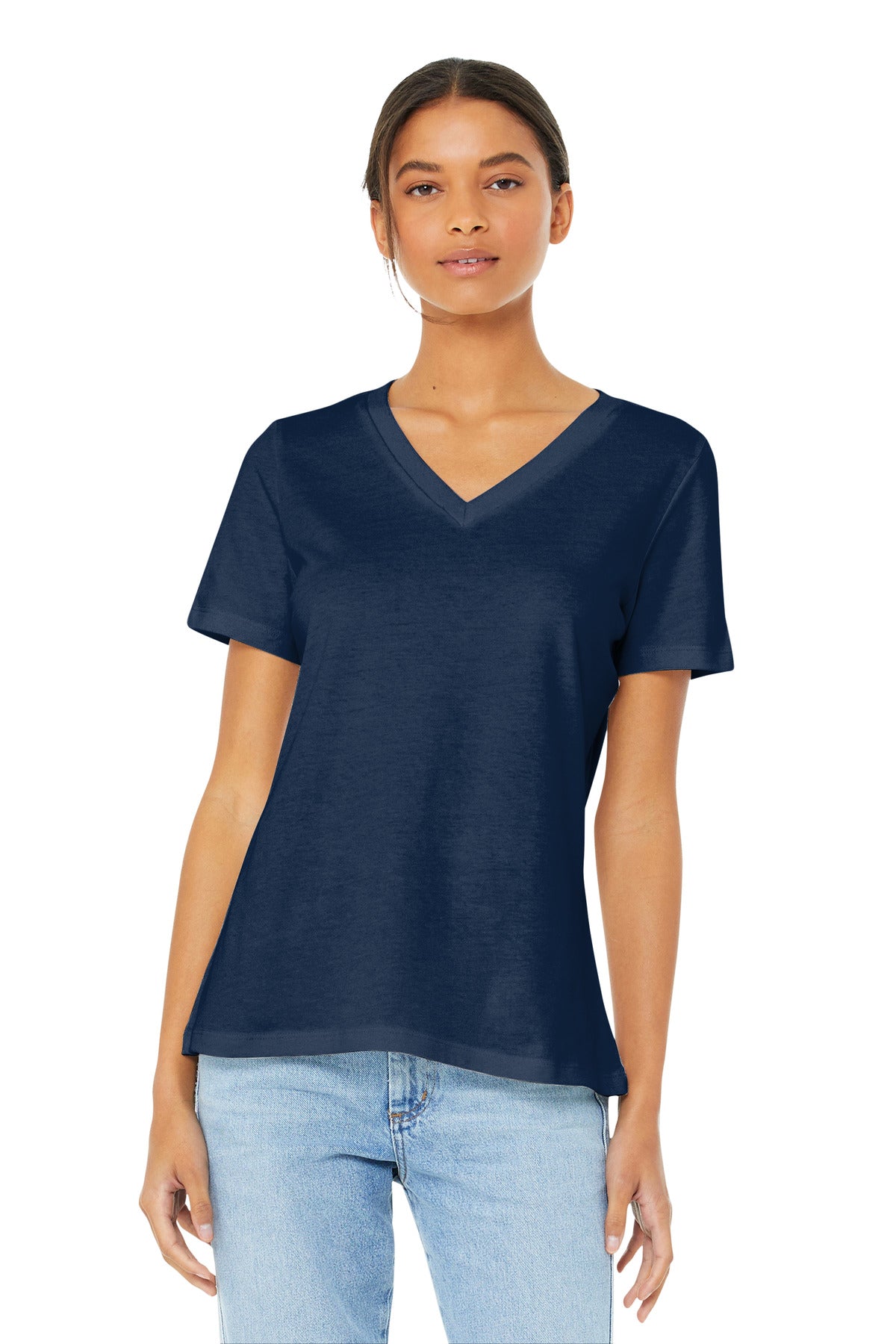 Women's Relaxed Jersey Short Sleeve V-Neck Tee - BELLA+CANVAS