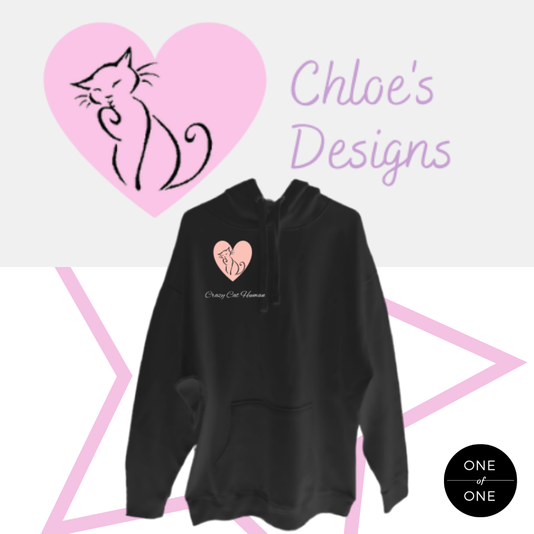 Black Crazy Cat Woman Hoodie