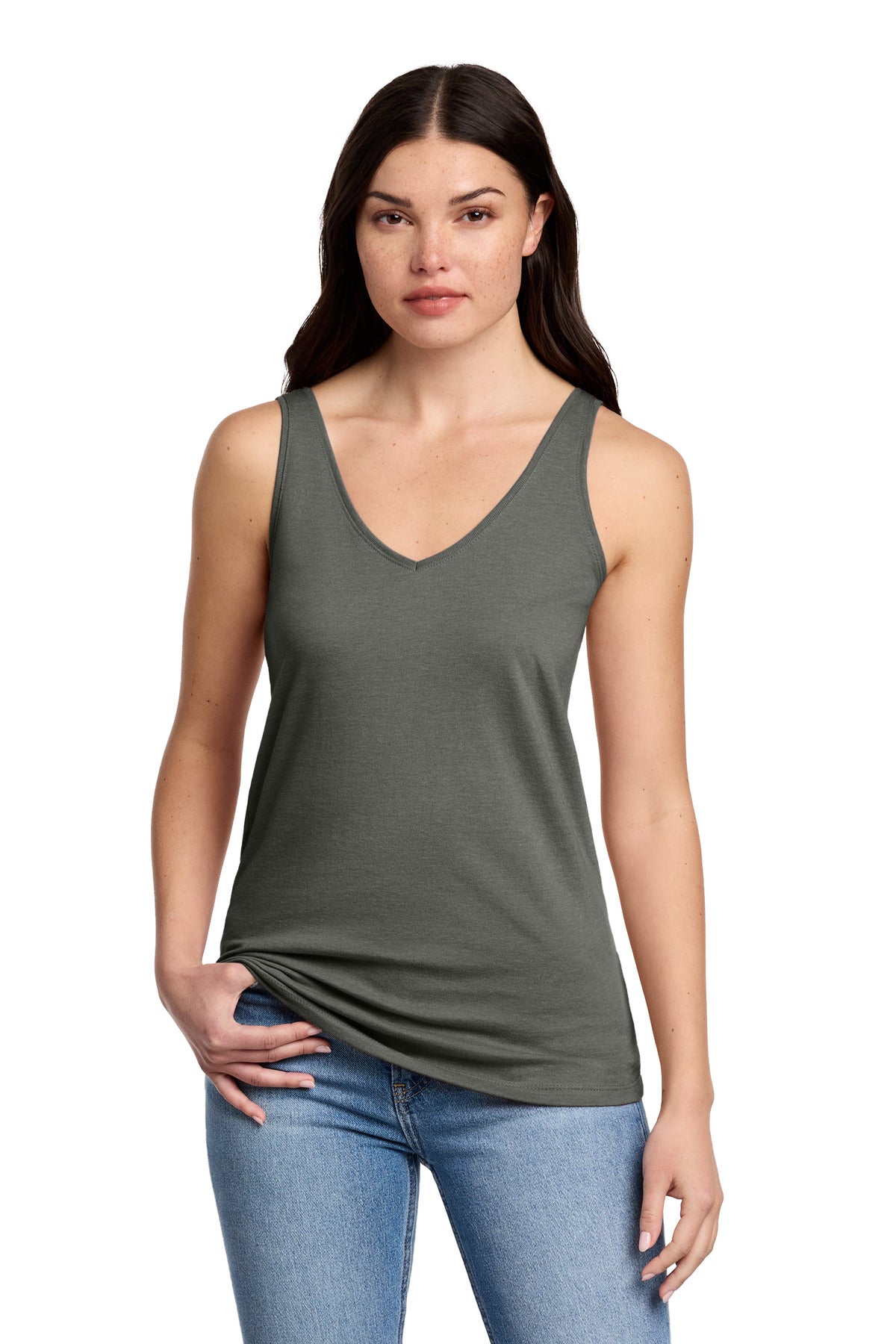 District® Women's Perfect Blend® CVC V-Neck Tank DT154