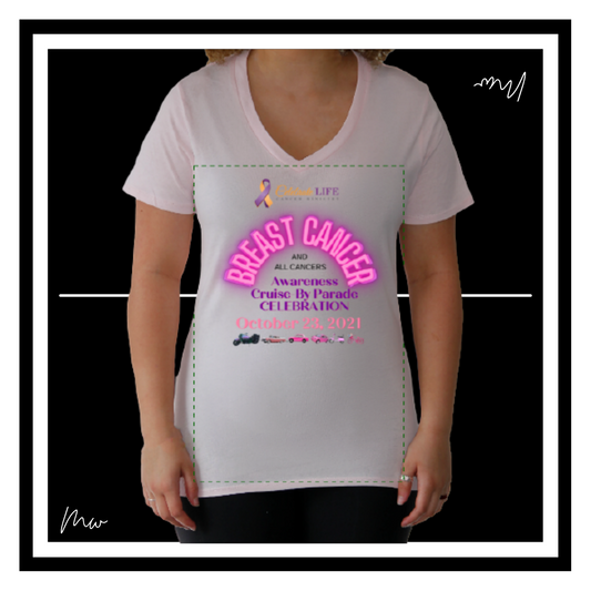 Light Pink Celebrate Life V-Neck Tee