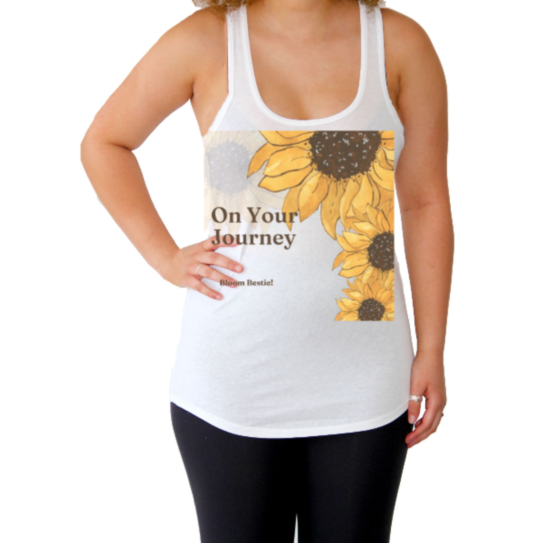 White On Your Journey Racerback Tank