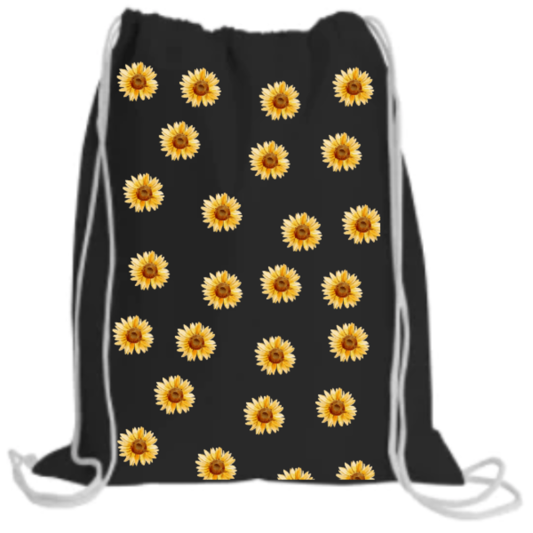 Black Flower Backpack