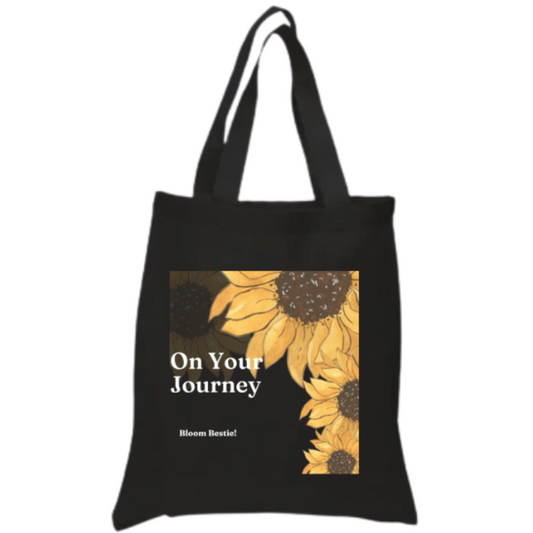 Black On Your Journey Tote Bag