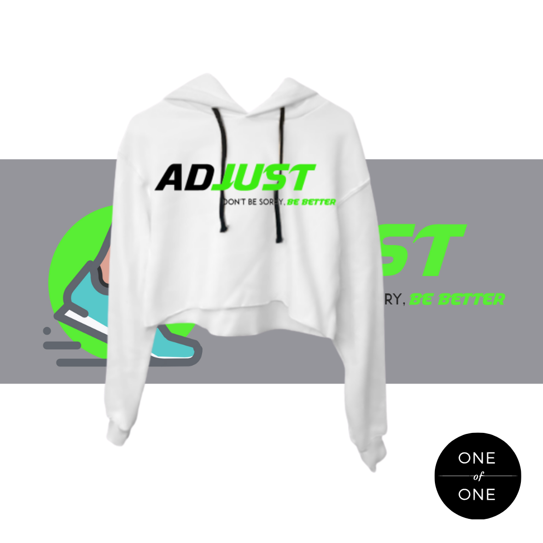 White Adjust Crop Hoodie