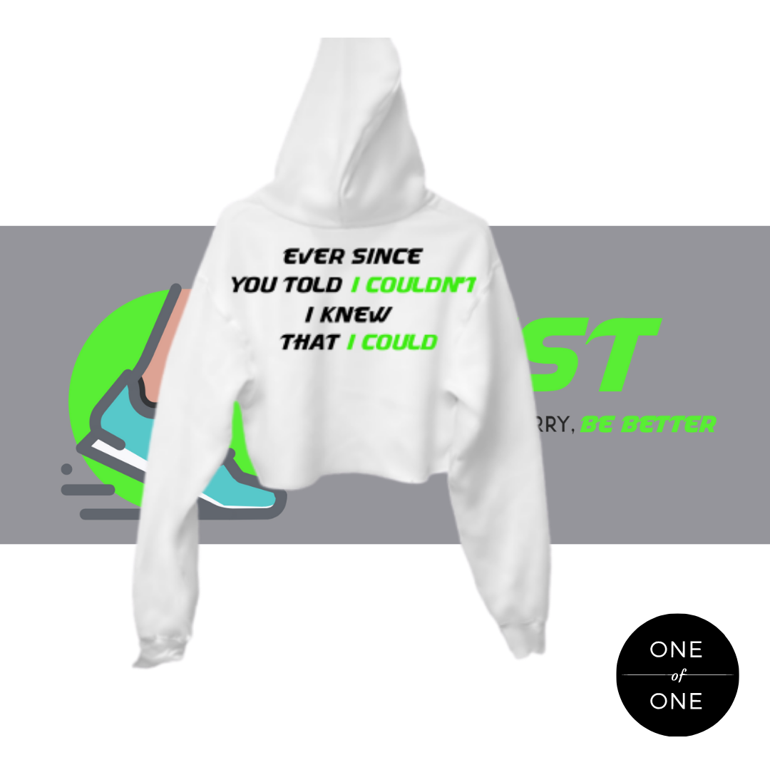 White Adjust Crop Hoodie