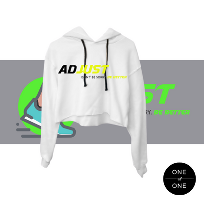 White Adjust Crop Hoodie