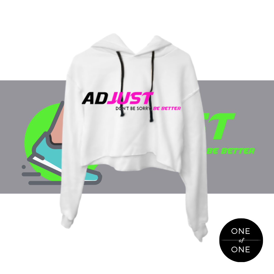 White Adjust Crop Hoodie