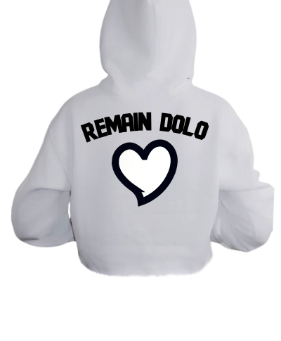 Solo Dolo White Cropped Hoodie