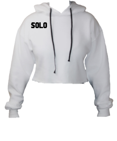 Solo Dolo White Cropped Hoodie